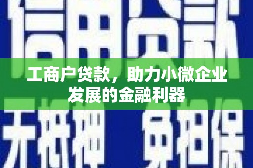 洪洞工商户贷款，助力小微企业发展的金融利器
