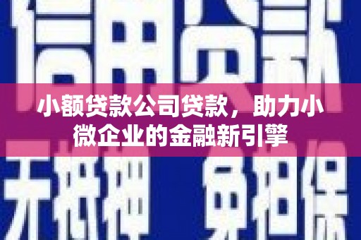 洪洞小额贷款公司贷款，助力小微企业的金融新引擎