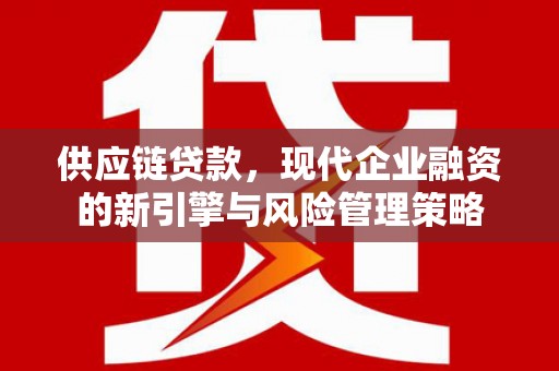 洪洞供应链贷款，现代企业融资的新引擎与风险管理策略