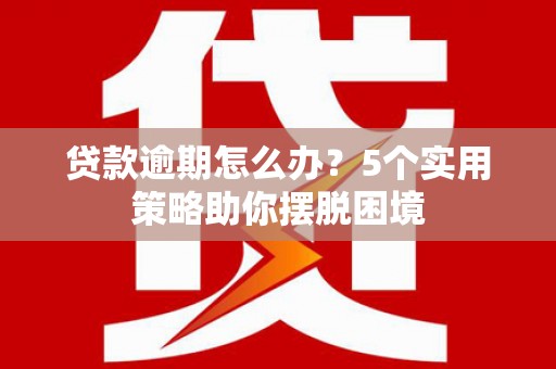 洪洞贷款逾期怎么办？5个实用策略助你摆脱困境