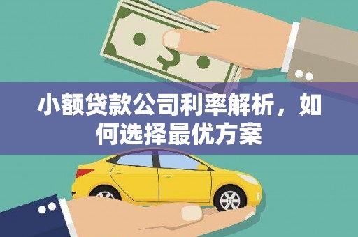 洪洞小额贷款公司利率解析，如何选择最优方案
