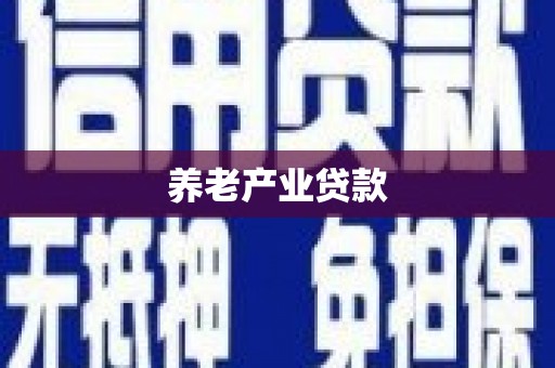 洪洞养老产业贷款
